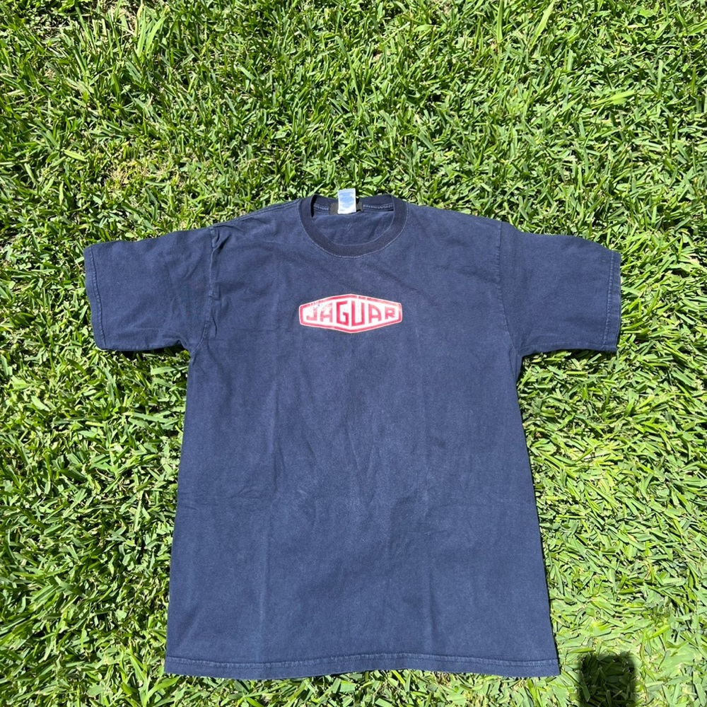 Jaguar Car Brand Tee Shirt Blue Short Sleeve size Large